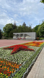 Больше 300 тысяч алых цветов украсили клумбы Ставрополя ко Дню Победы