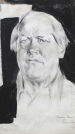 Биценко Е.Ф. Писатель Е. Карпов. 1970 г. Бумага, карандаш, гуашь, 45х6